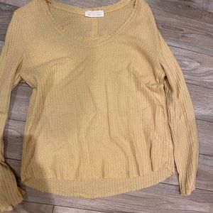 Yellow Waffle knit long sleeve